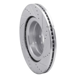 Land Rover Range Rover Brake Rotor (1) - Front Left - R1 Concepts - Drilled & Slotted - Silver - `06-`09